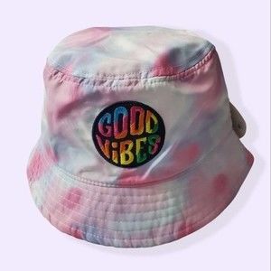 Good Vibes Tie Dyed Bucket Hat New